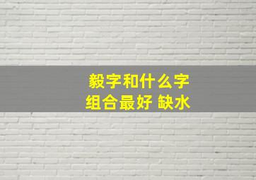 毅字和什么字组合最好 缺水